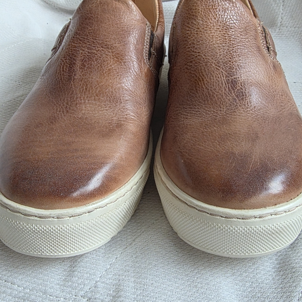 BED|STU Brown Leather Slip-On Sneakers with Cream Soles